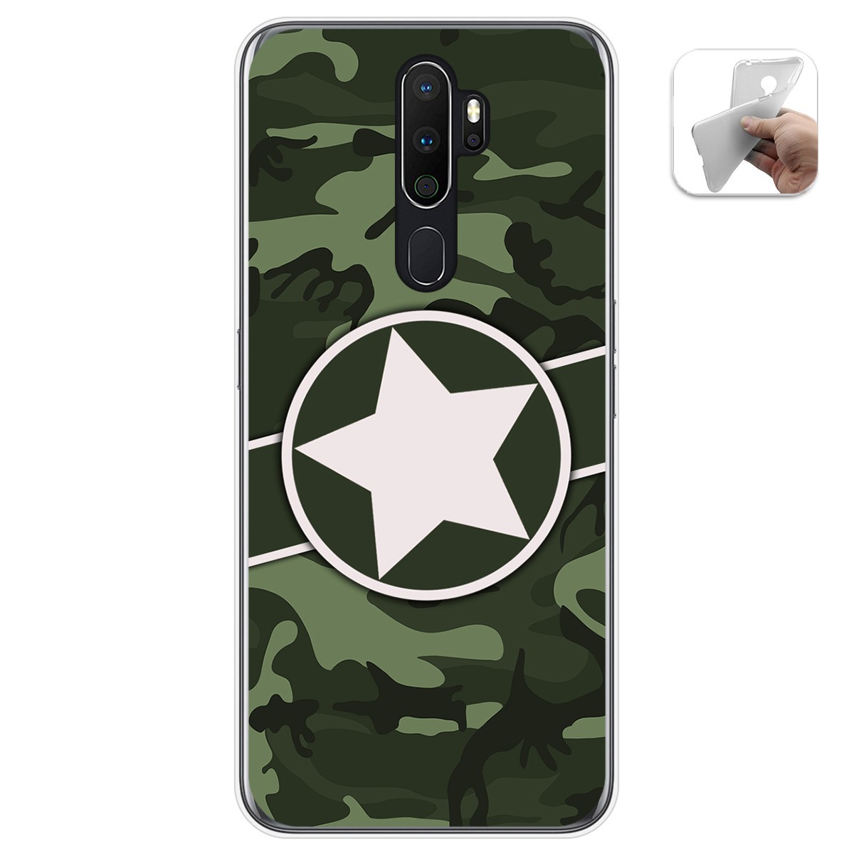 Tumundosmartphone Funda Gel Tpu para Oppo A5 2020 diseño Camuflaje 01 Dibujos