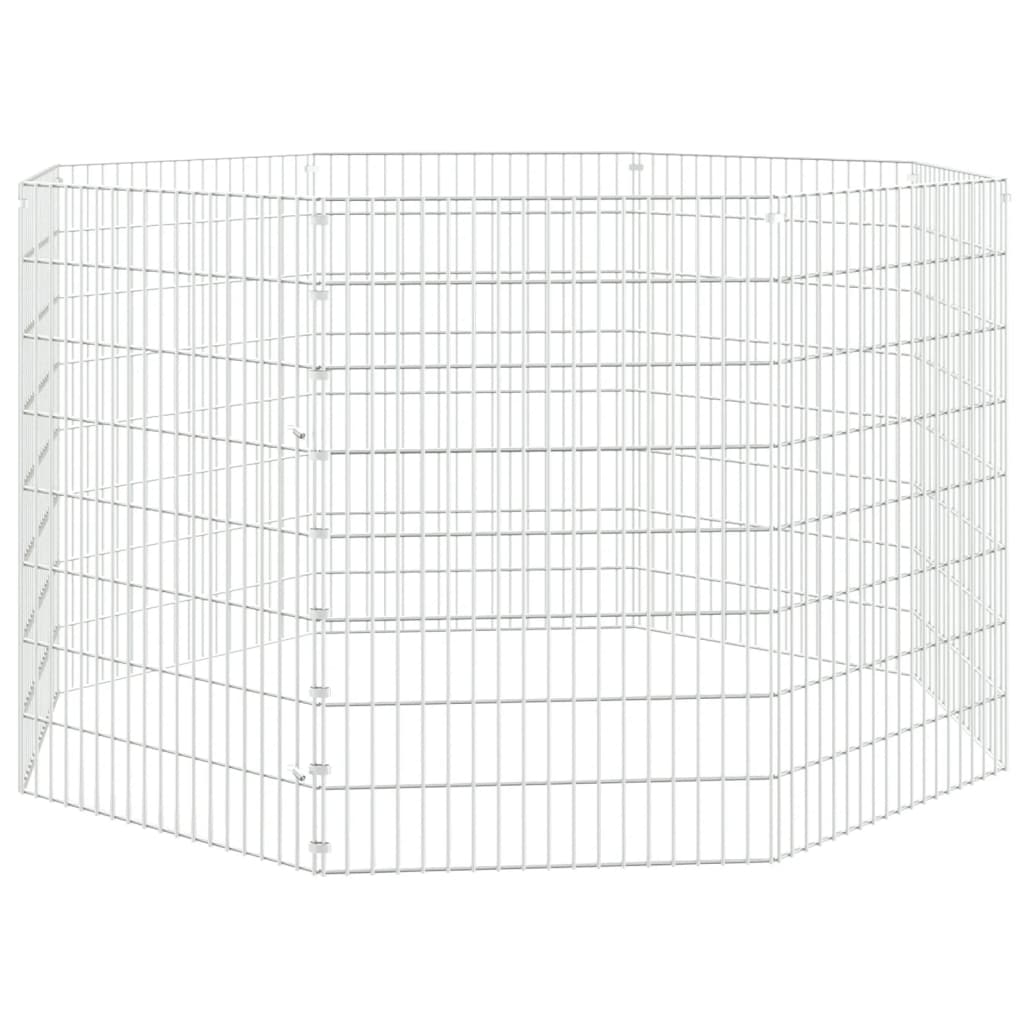vidaXL Recinto Animales Corral 8 Paneles Jaula para Conejos Hierro Galvanizado Dimensiones 54 x 60 cm, 54 x 80 cm, 54 x 100 cm