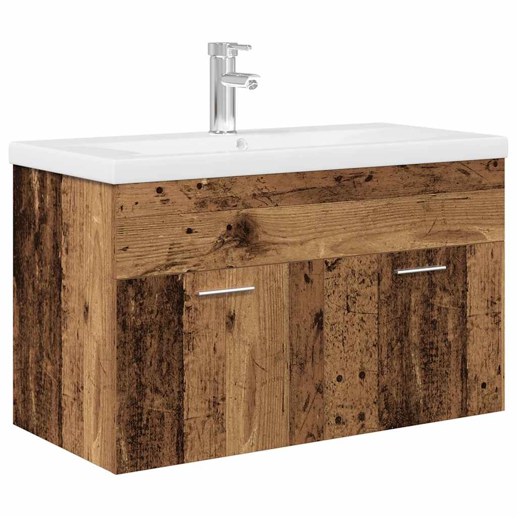 vidaXL Mueble para lavabo con lavabo incorporado madera vieja