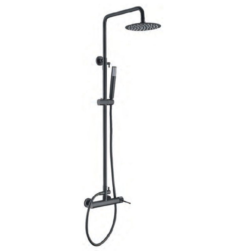 Imex Milos BDYS045/NG Columna de ducha empotrada moderna en negro mate