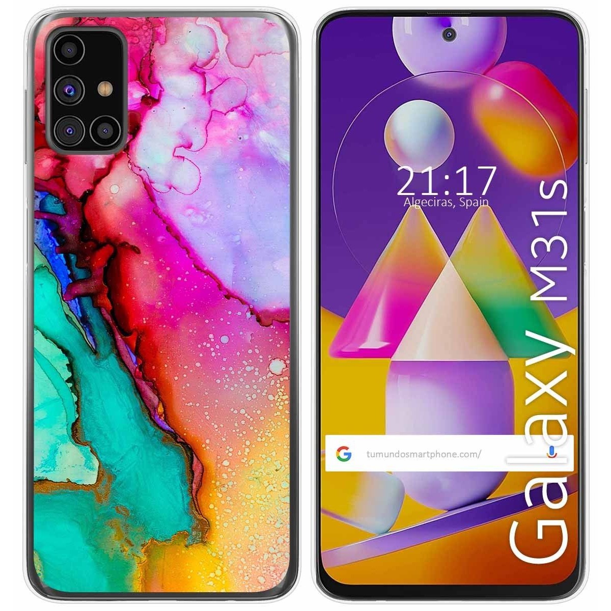 Tumundosmartphone Funda Gel Tpu para Samsung Galaxy M31s diseño Mármol 15 Dibujos