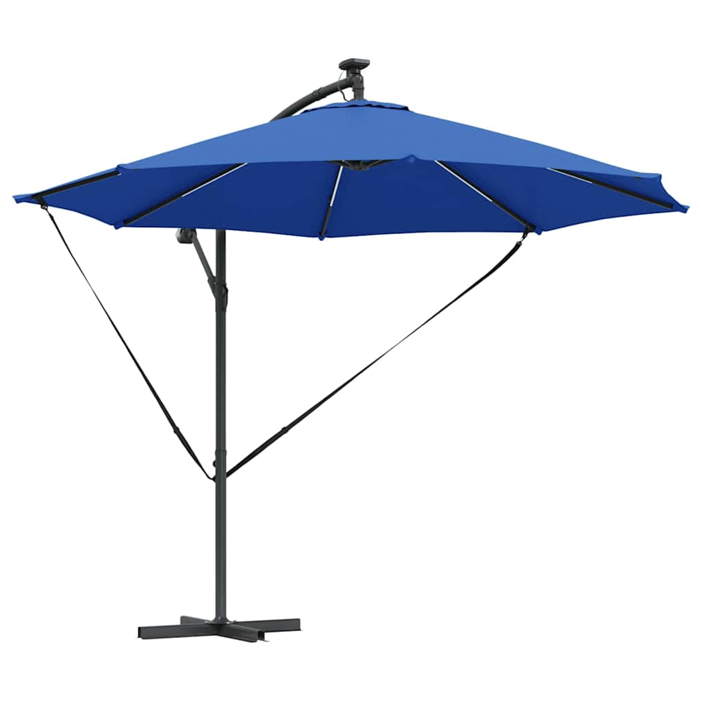 vidaXL Sombrilla Azul azur 294 x 294 x 248 cm Poliéster y Aluminio