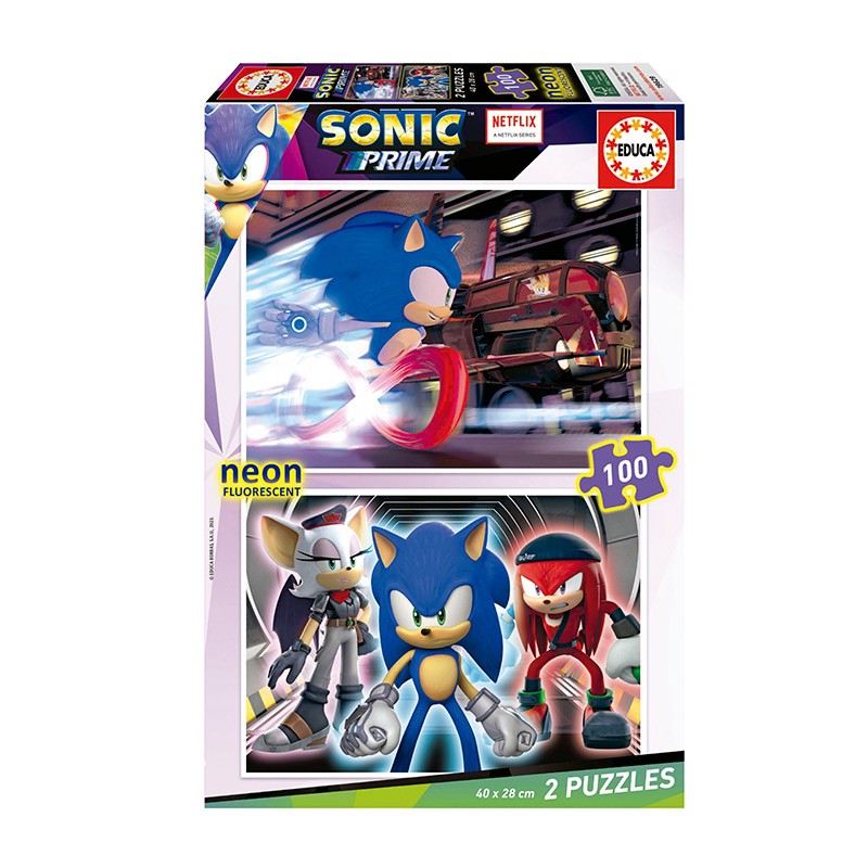 Puzle 2x100 Piezas Neón Sonic.
