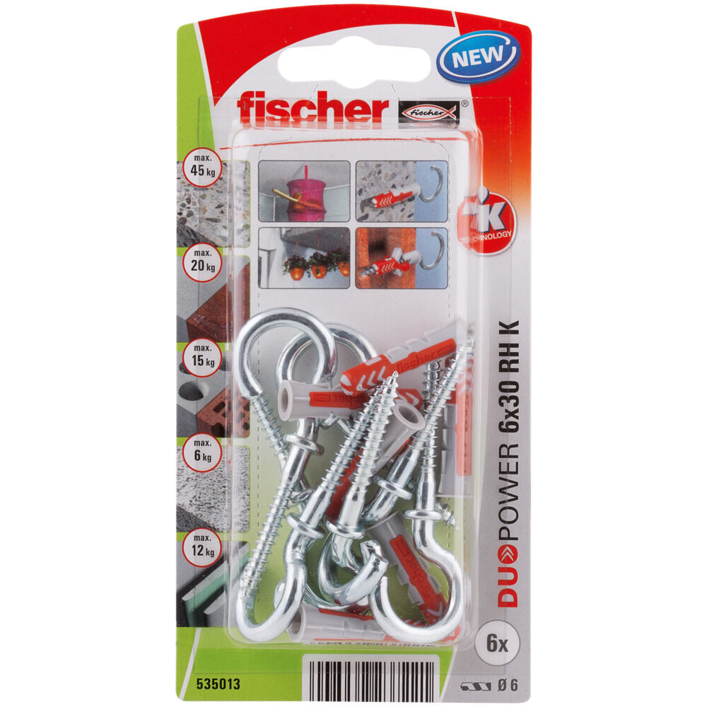 Fischer 535013   Anchor screw and plug 6 pc(s) wall socket and screw set 30 mm