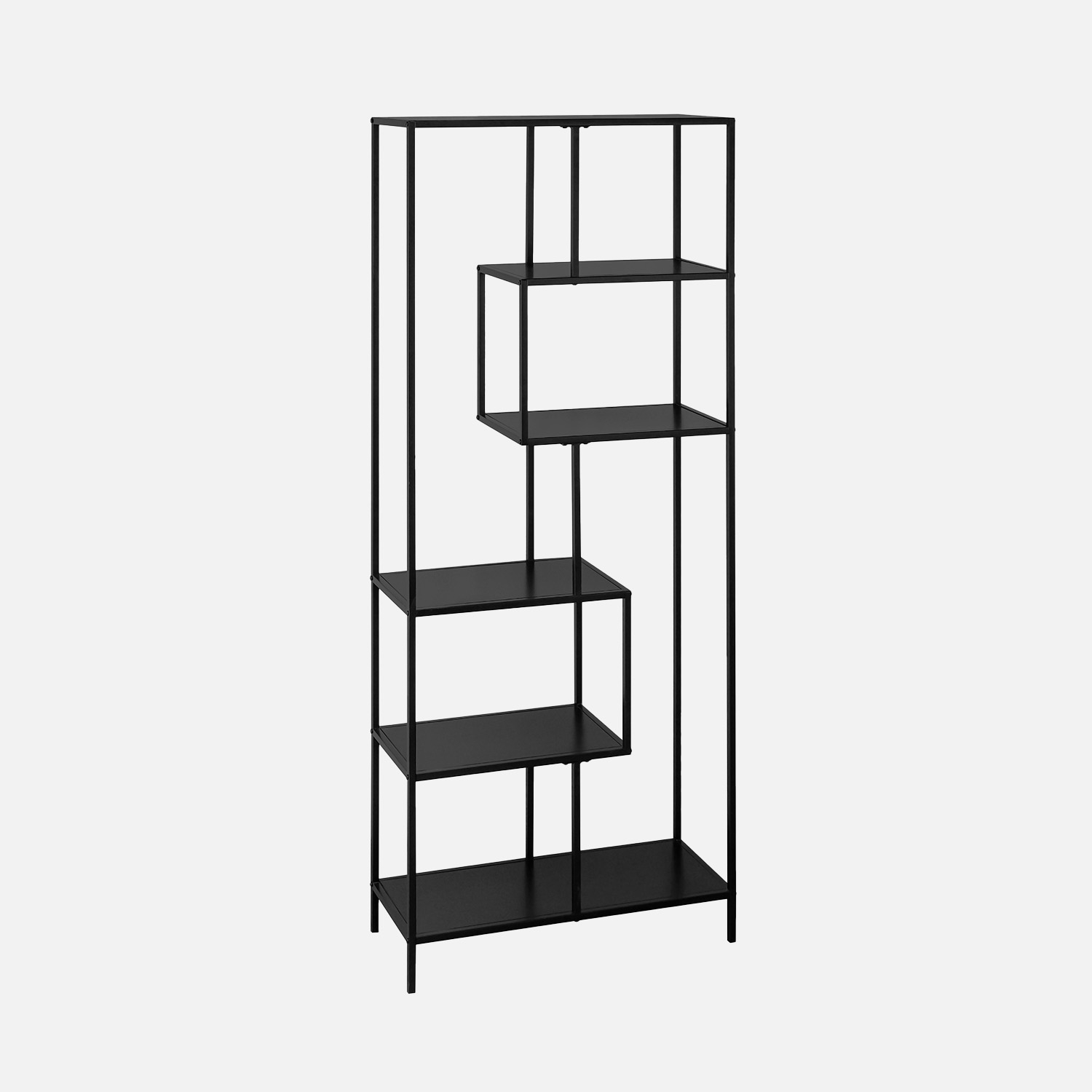 sweeek - Estantería asimétrica de 6 niveles en metal  , Industrielle , 77x33x185
