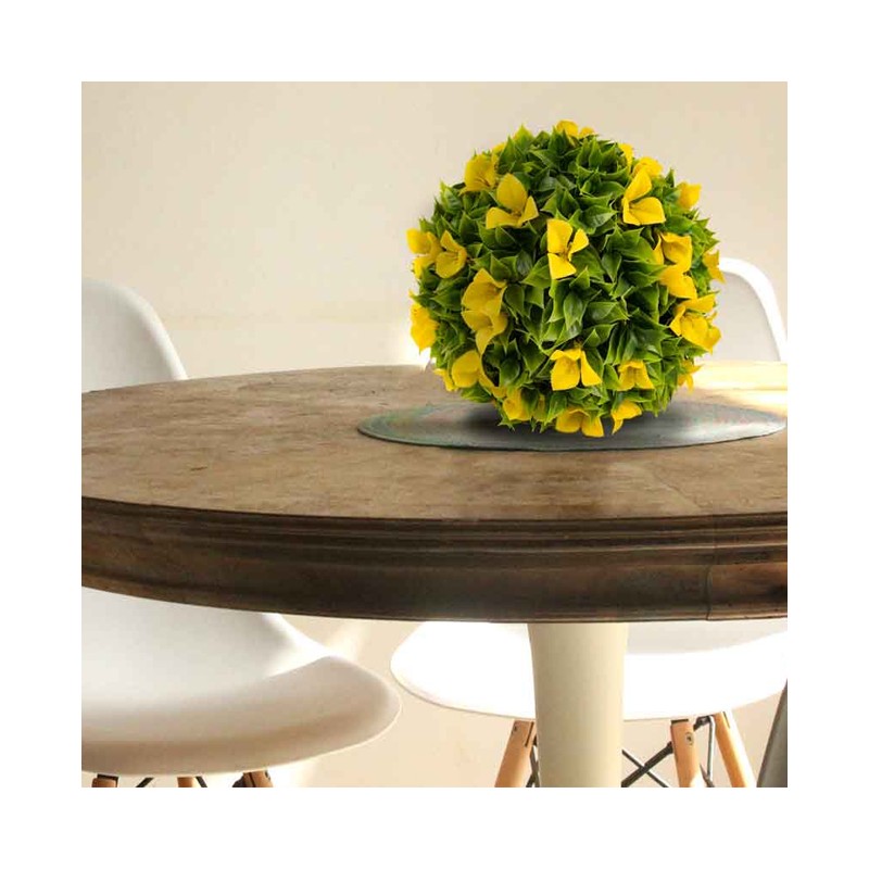 SUINGA Esfera Decorativa Ámbar 33 cm | Interior y Exterior | Apariencia Planta Natural | Elegante | Complemento Decorativo | Resistente