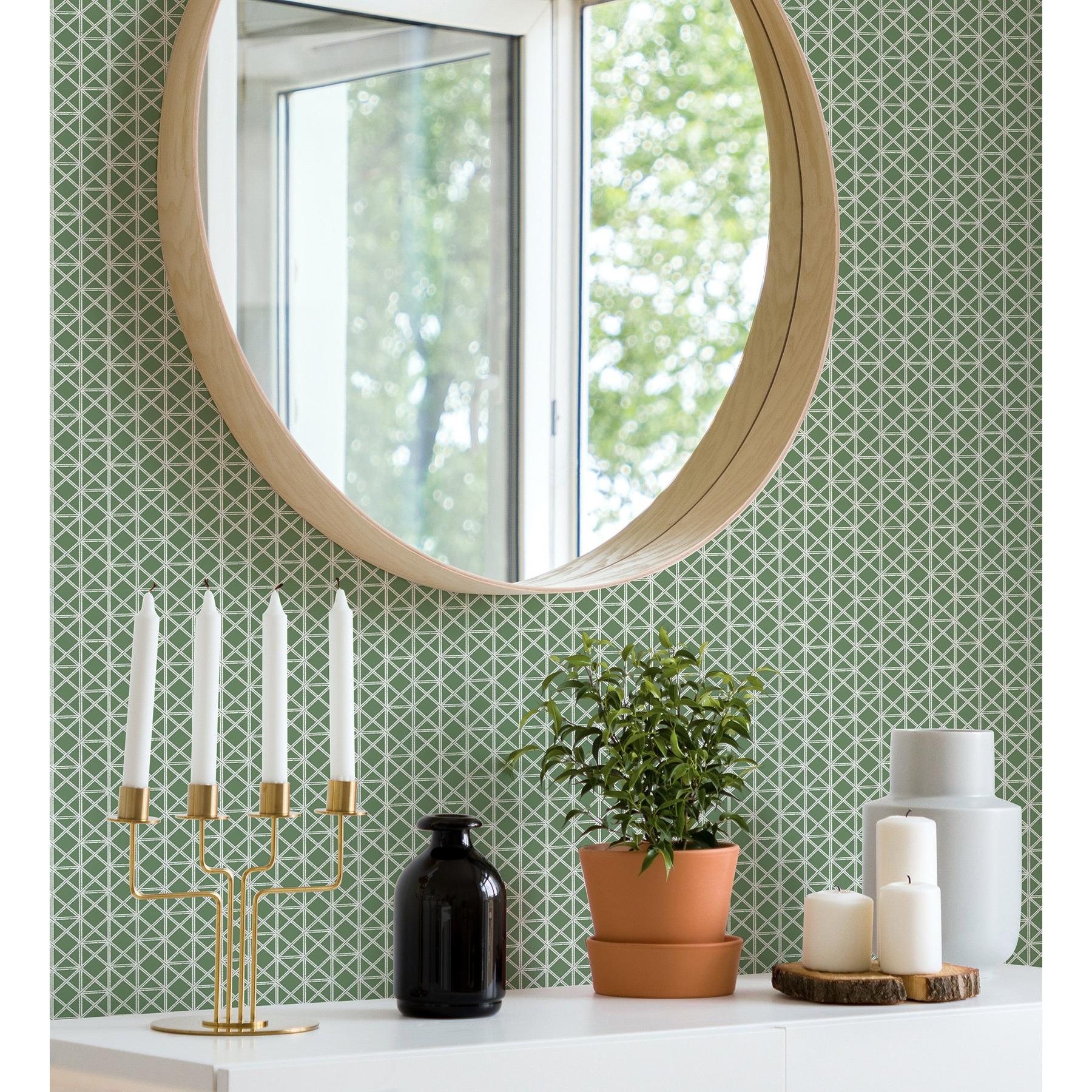 Papel pintado vinílico ecológico de celosía con tramado de diamante - Diamond Lights 680766 de GAULAN - Rollo de 10 m x 0,53 m