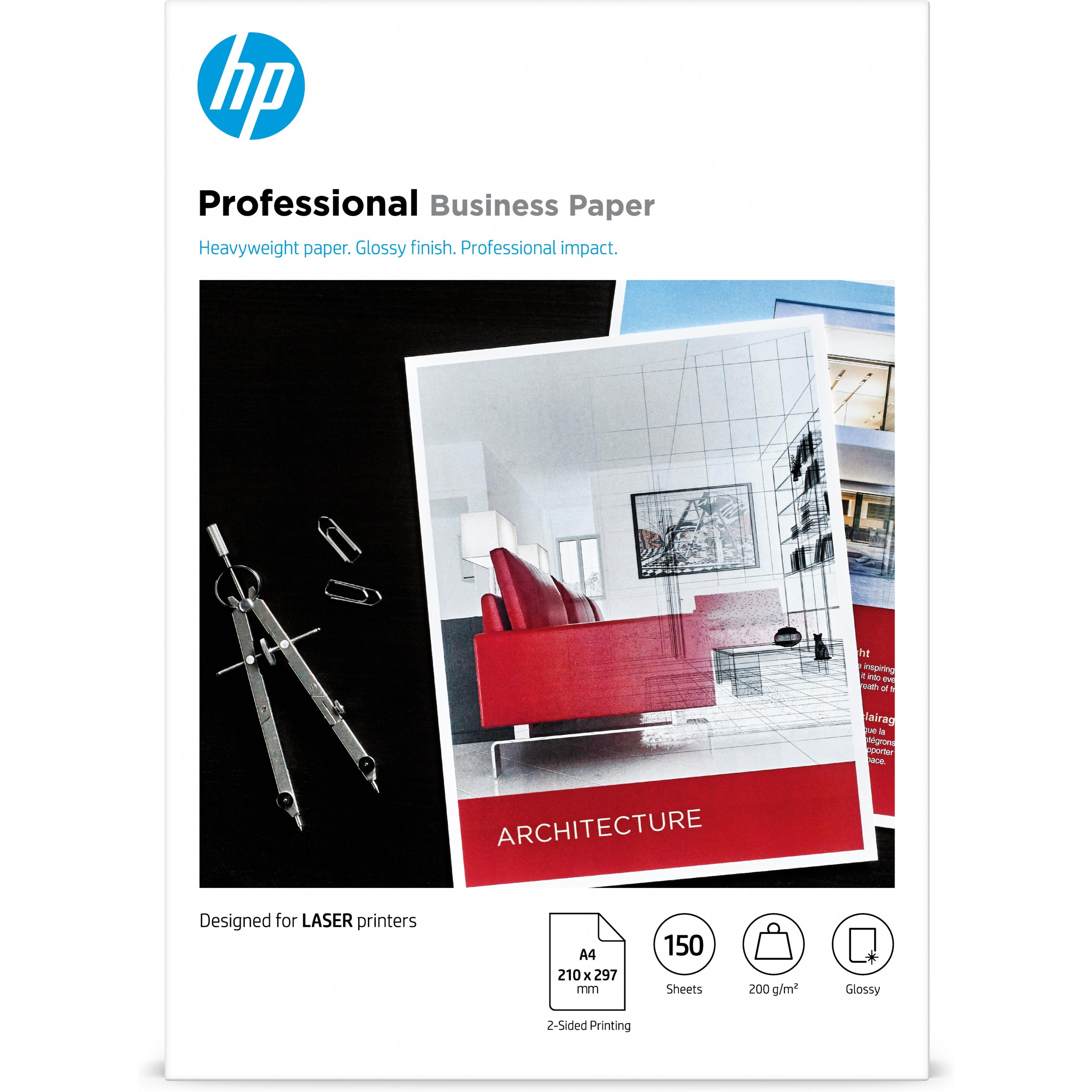 HP Papel profesional para impresora láser: A4, brillante, 200 gsm
