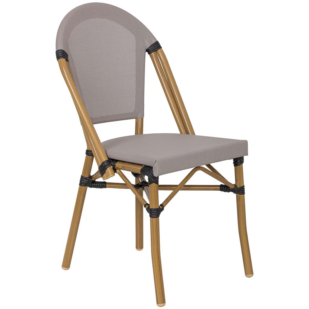 Wonderlust Deco - Silla de aluminio y ratán sintético gris 46x58x89cm Gris 46x58x89h cm