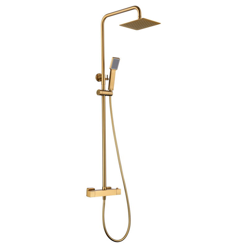 Imex Art BTAR025/OC Barra de ducha termostática de acero inoxidable con acabado en oro cepillado