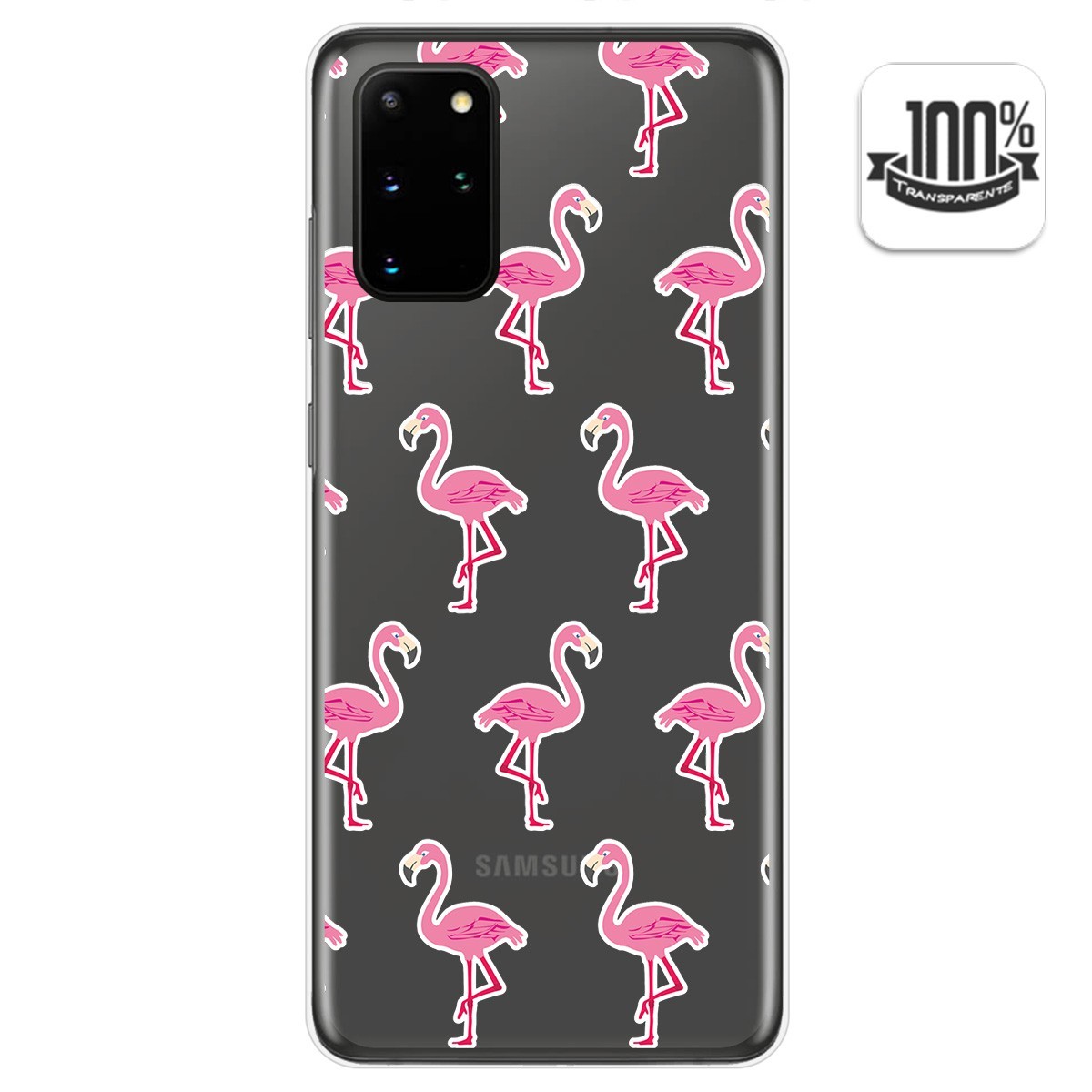 Tumundosmartphone Funda Gel Transparente para Samsung Galaxy S20+ Plus diseño Flamenco Dibujos
