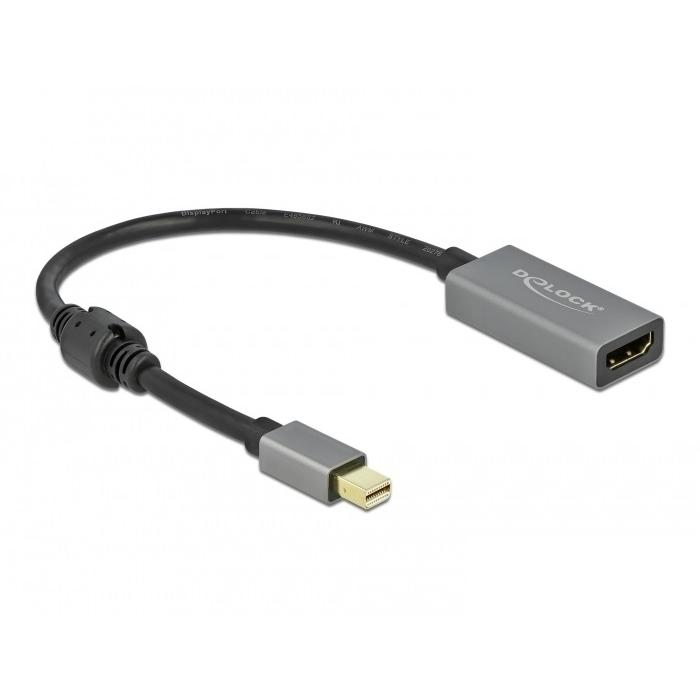 DeLOCK 66570 adaptador de cable de vídeo 0,2 m Mini DisplayPort HDMI tipo A (Estándar) Negro, Gris
