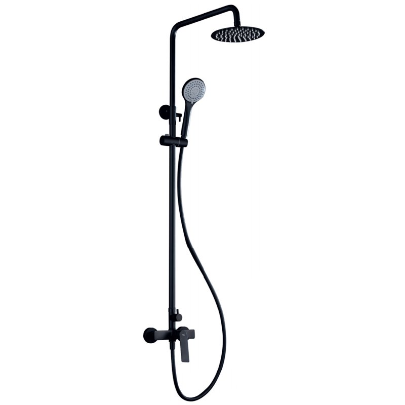 Imex Luxor BDX023/NG columna de ducha moderna en latón con acabado negro mate