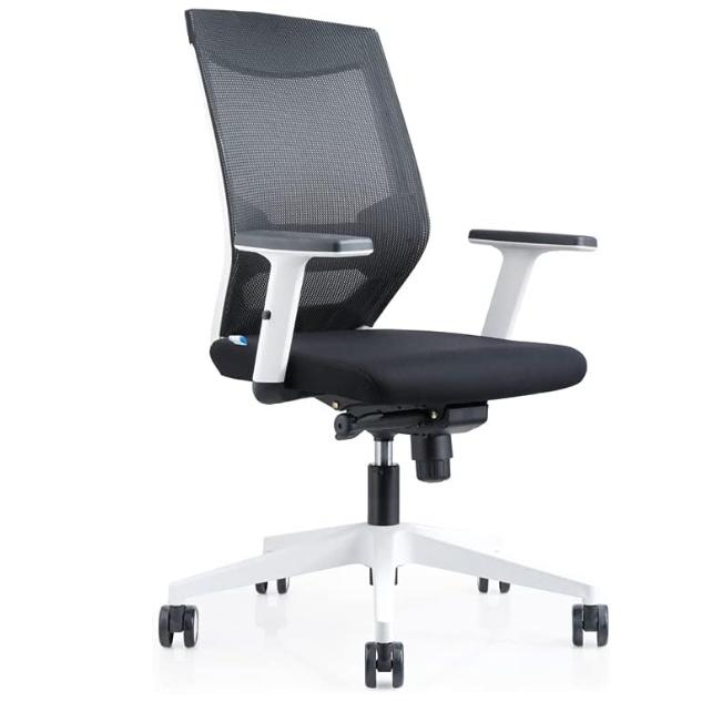 Rocada Silla Oficina Ergonómica Regulación Lumbar | Ruedas | Reclinable | Cómoda | Tapizada Malla Tela Ignífuga | Negro