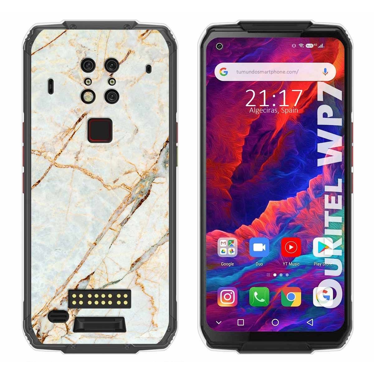 Tumundosmartphone Funda Gel Tpu para Oukitel Wp7 diseño Mármol 13 Dibujos