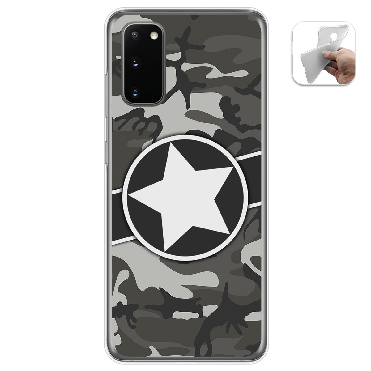 Tumundosmartphone Funda Gel Tpu para Samsung Galaxy S20 diseño Camuflaje 02 Dibujos