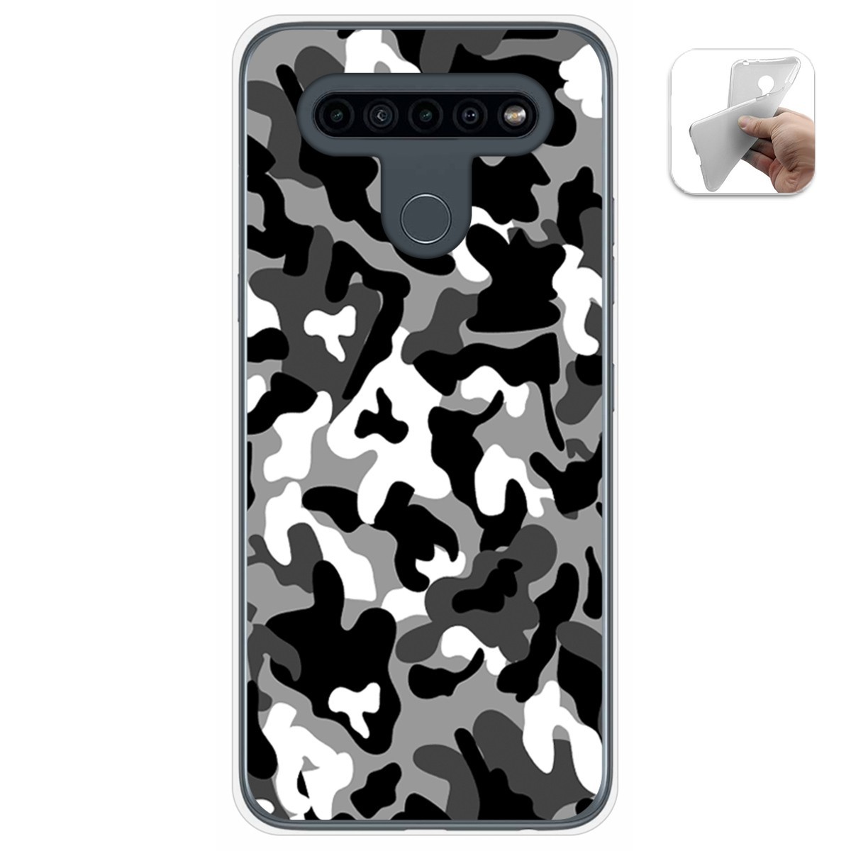 Tumundosmartphone Funda Gel Tpu para Lg K41s / Lg K51s diseño Snow Camuflaje Dibujos