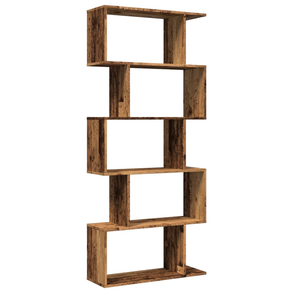 vidaXL Librería divisora 5 niveles madera 70x24x161 cm Multicolor