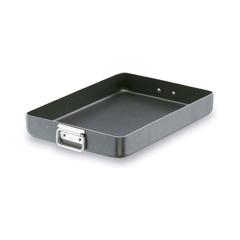 LACOR Bandeja Rustidera Lacor | Aluminio Antiadherente | Asa Abatible | 50 x 35 x 7 cm | Bandeja grande para horno | Lacor