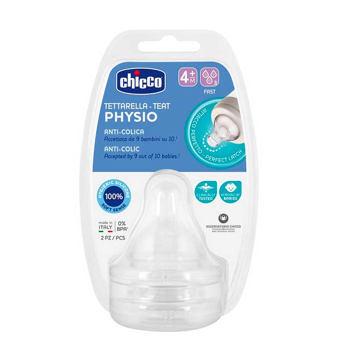 Chicco Tetina Physio Flujo Rápido 2 Uds 4M+