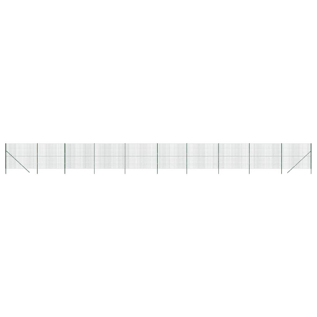 vidaXL Cerca de alambre de acero galvanizado verde 1,8x25 m
