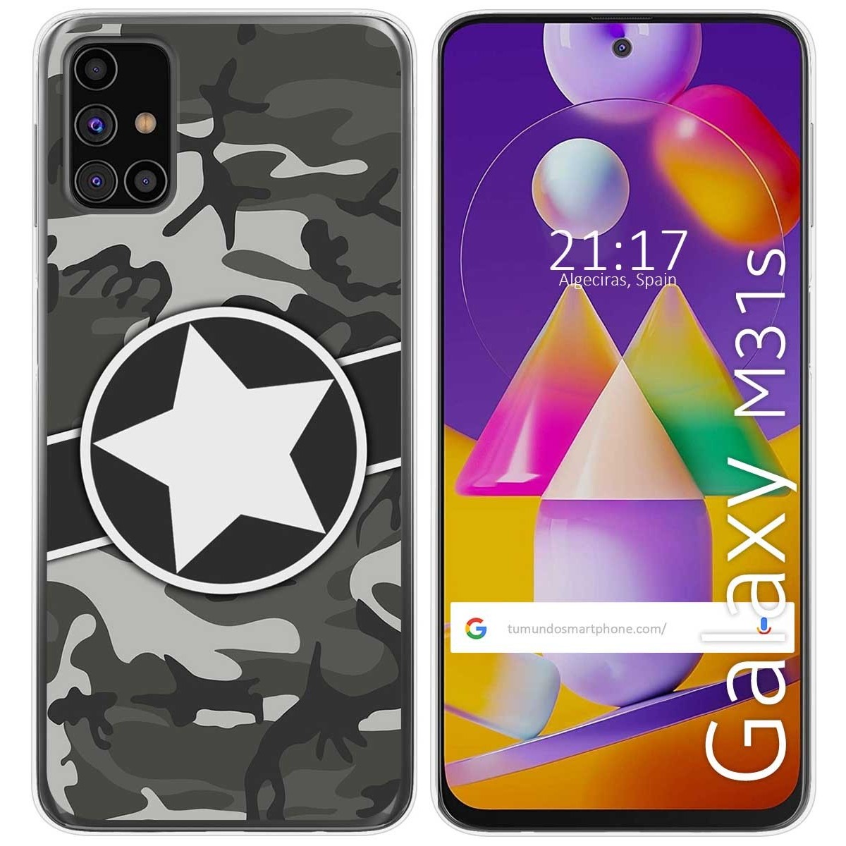 Tumundosmartphone Funda Gel Tpu para Samsung Galaxy M31s diseño Camuflaje 02 Dibujos