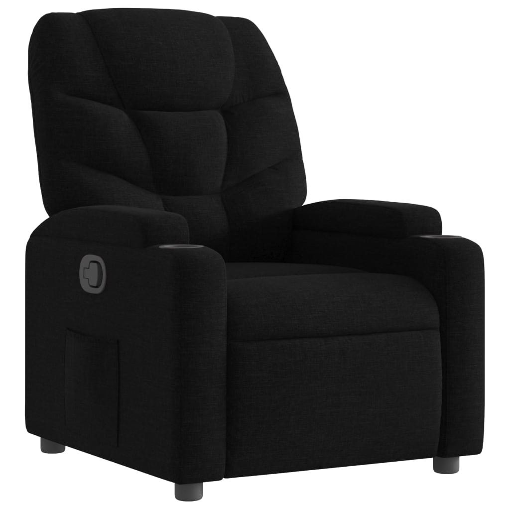 vidaXL Sillón reclinable de tela negra