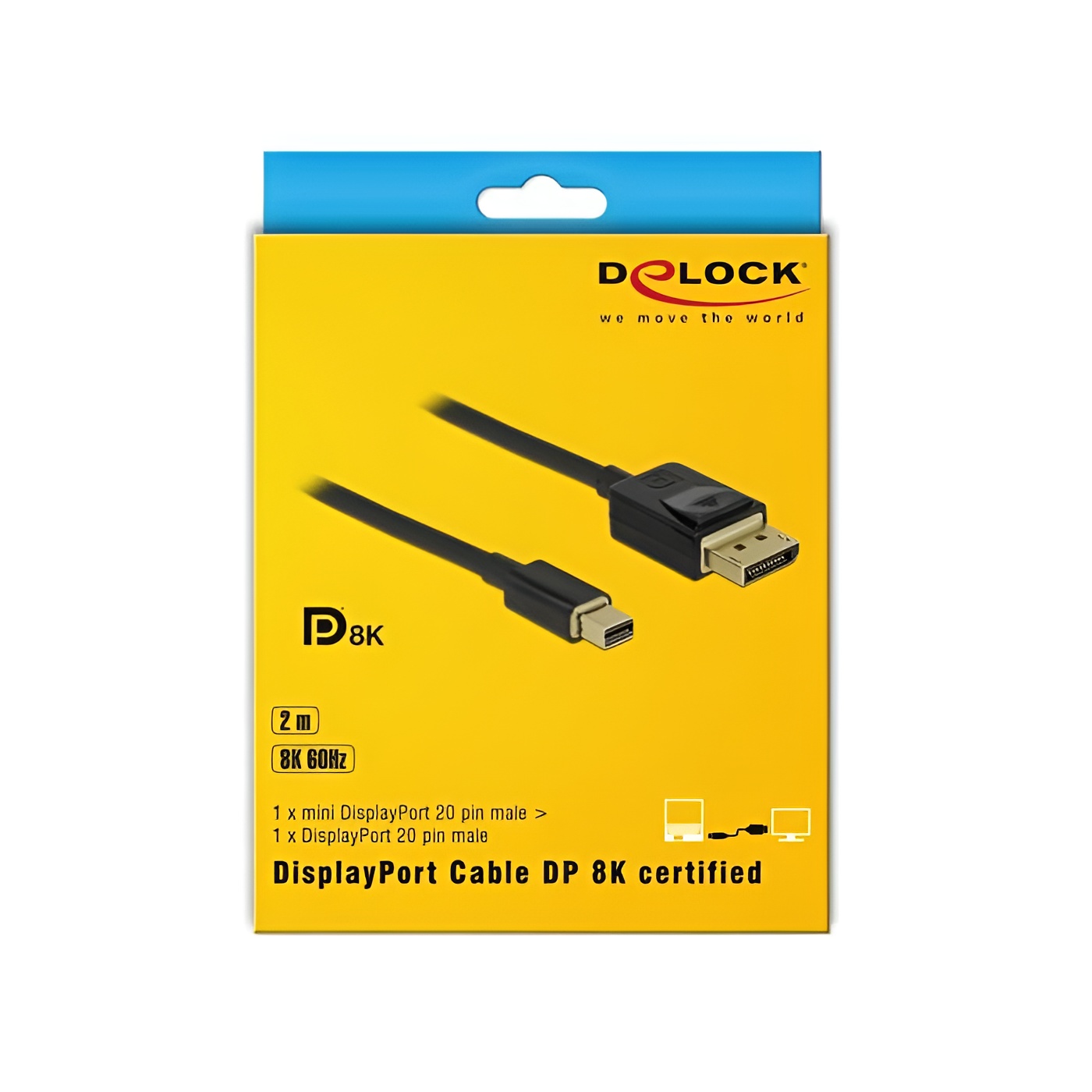 DeLOCK DISPLAYPORT KAB. MINIDP ST > DP ST 8K 60HZ 2.00M SCHW