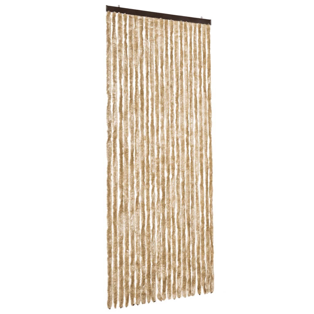 vidaXL Cortina Mosquitera de Chenilla 90x200 cm Extraíble Puerto Moscas Color Beige,  Blanco y gris,  Antracita y mas