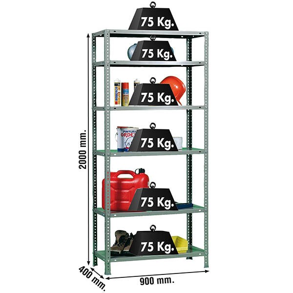 Estantería SIMONRACK ADVANTAGE 6/400 GRIS 2000x900x400