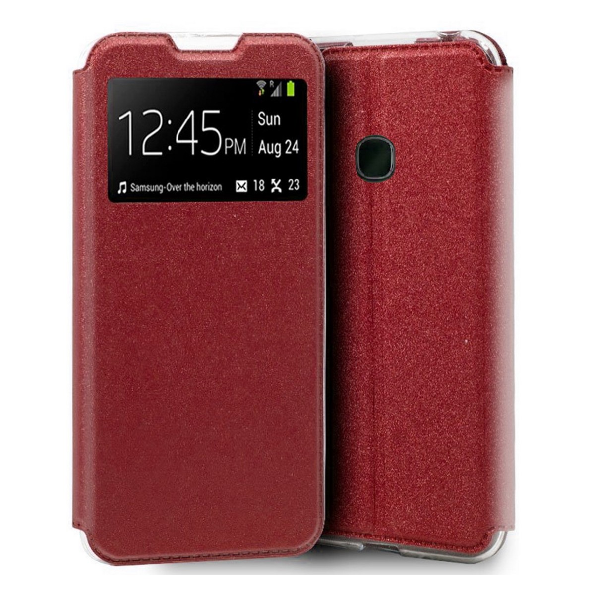 Tumundosmartphone Funda Libro Soporte con Ventana para Alcatel 1S 2020 / 3L 2020 Color Roja