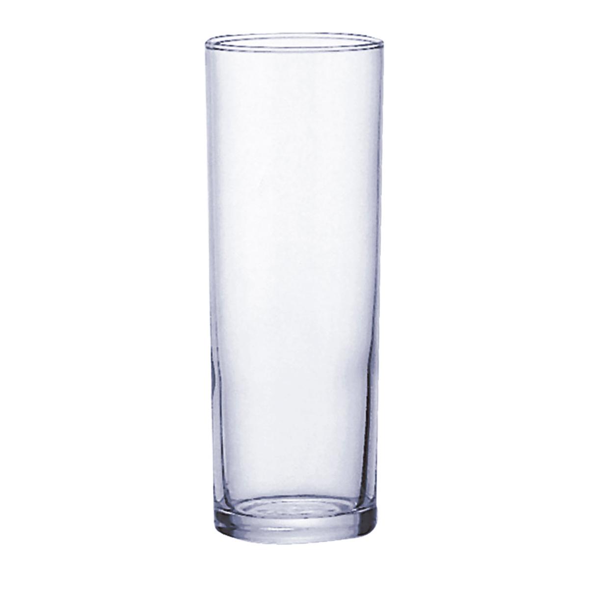 ARCOROC TUBITO Caja 24 Vasos Altos Vidrio 27CL Transparente Brillo Fácil de limpiar Ecológico