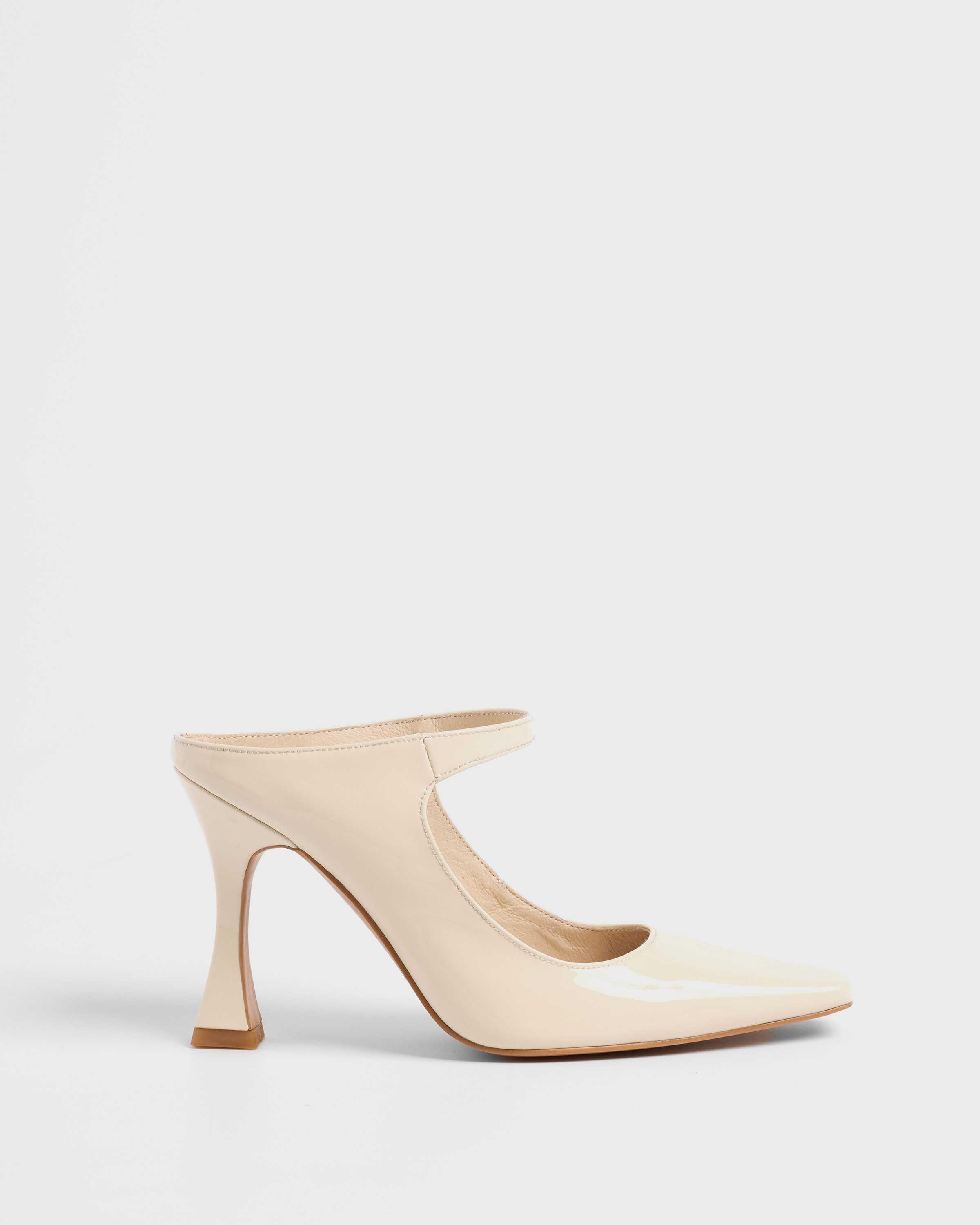 MIM Tess Zapatos de tacón destalonados para mujer color crudo en piel 9425820189002