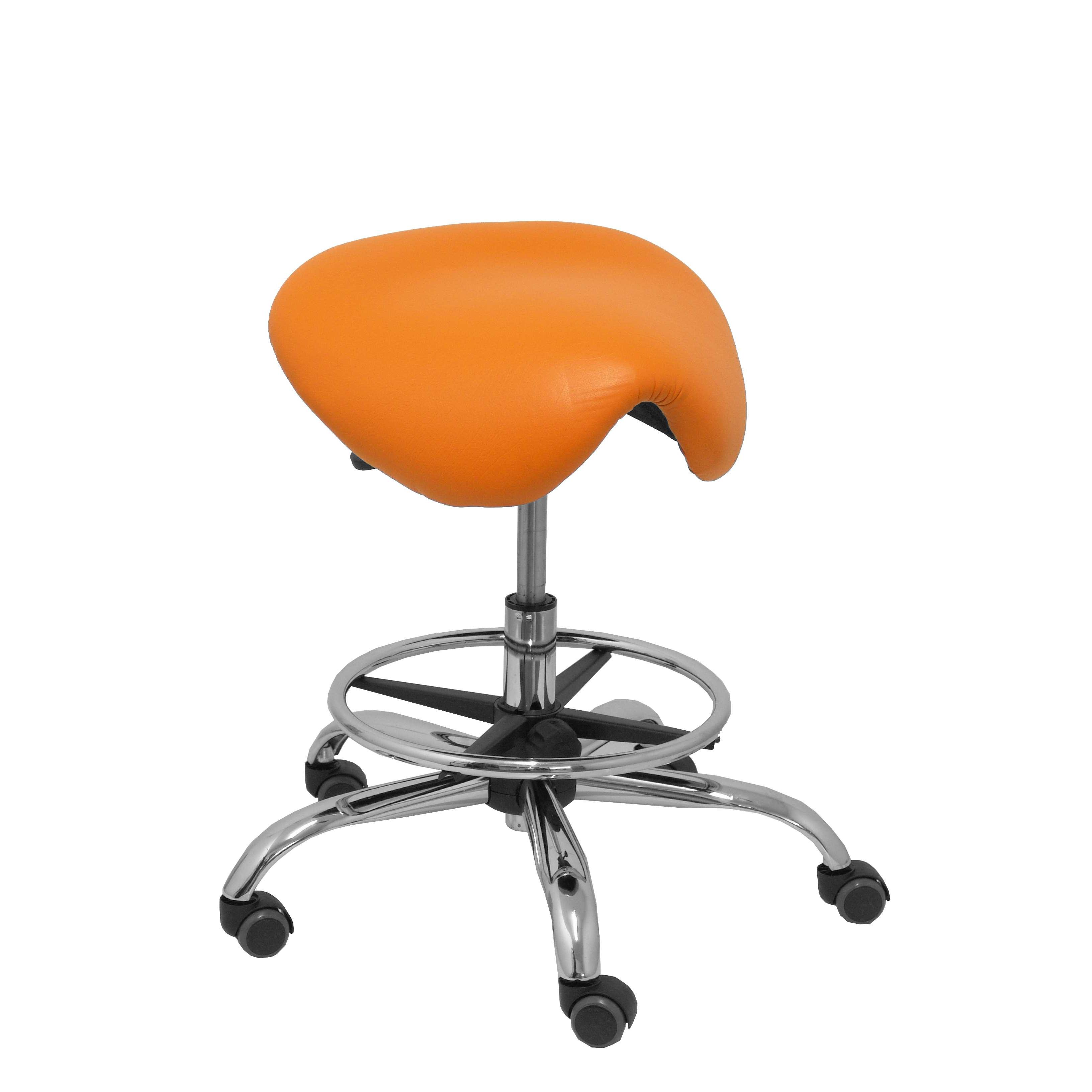 Piqueras Y Crespo Taburete Alatoz Clínico Giratorio Ergonómico Naranja