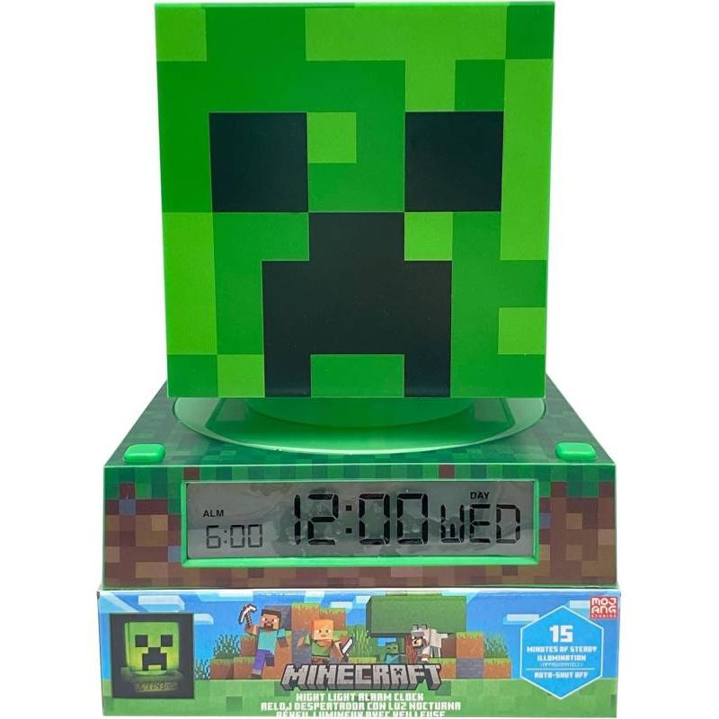 LAMPARA 3D CON DESPERTADOR Y FECHA MINECRAFT DE KIDS EUROSWAN