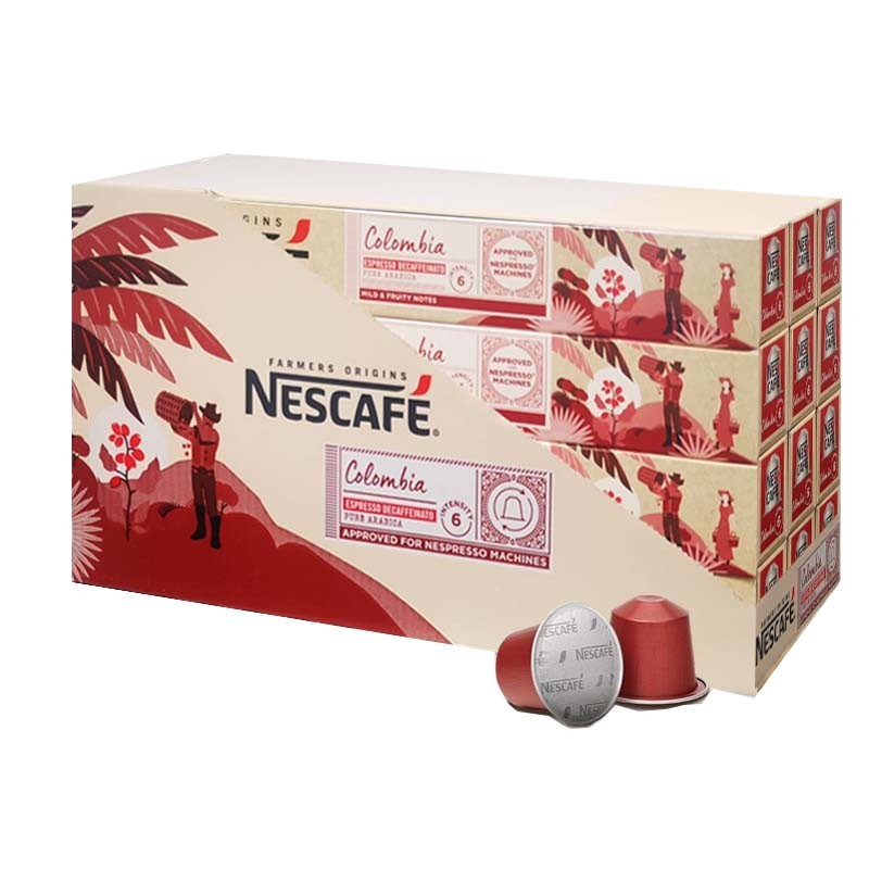 Nestlé Nescafé Colombia Descafeinado 120 Cápsulas Nespresso Compatibles