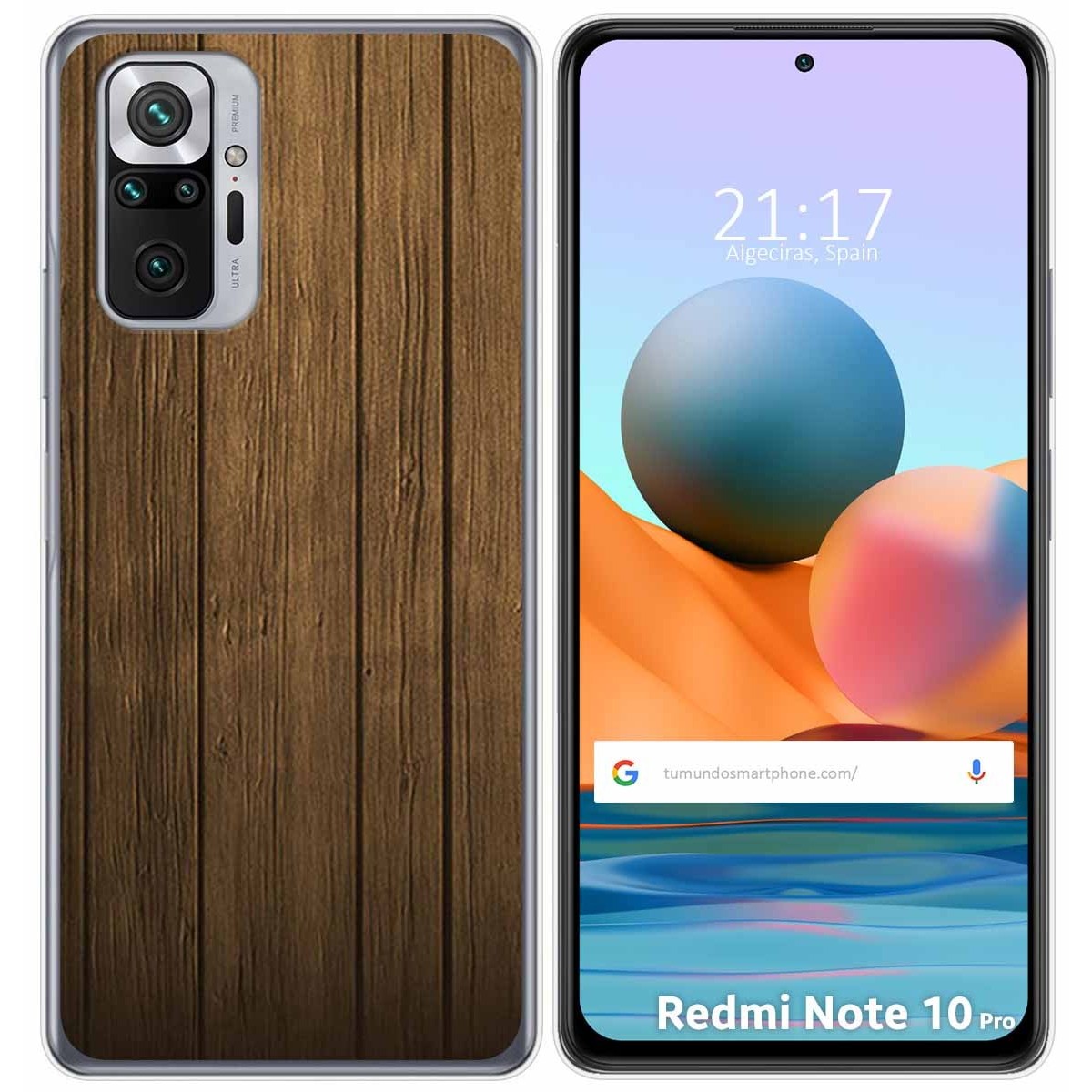 Tumundosmartphone Funda Gel Tpu para Xiaomi Redmi Note 10 Pro diseño Madera Dibujos