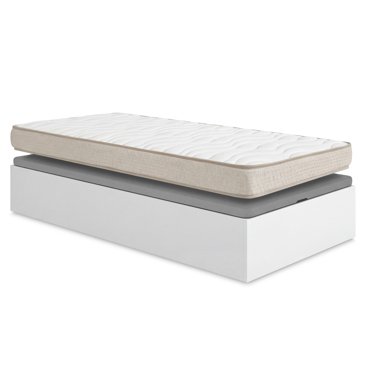 Pack ahorro juvenil Canapé abatible Nest con Colchón viscoelástico Nova 90 x 190 cm | Montaje Incluido (Solo canapé)