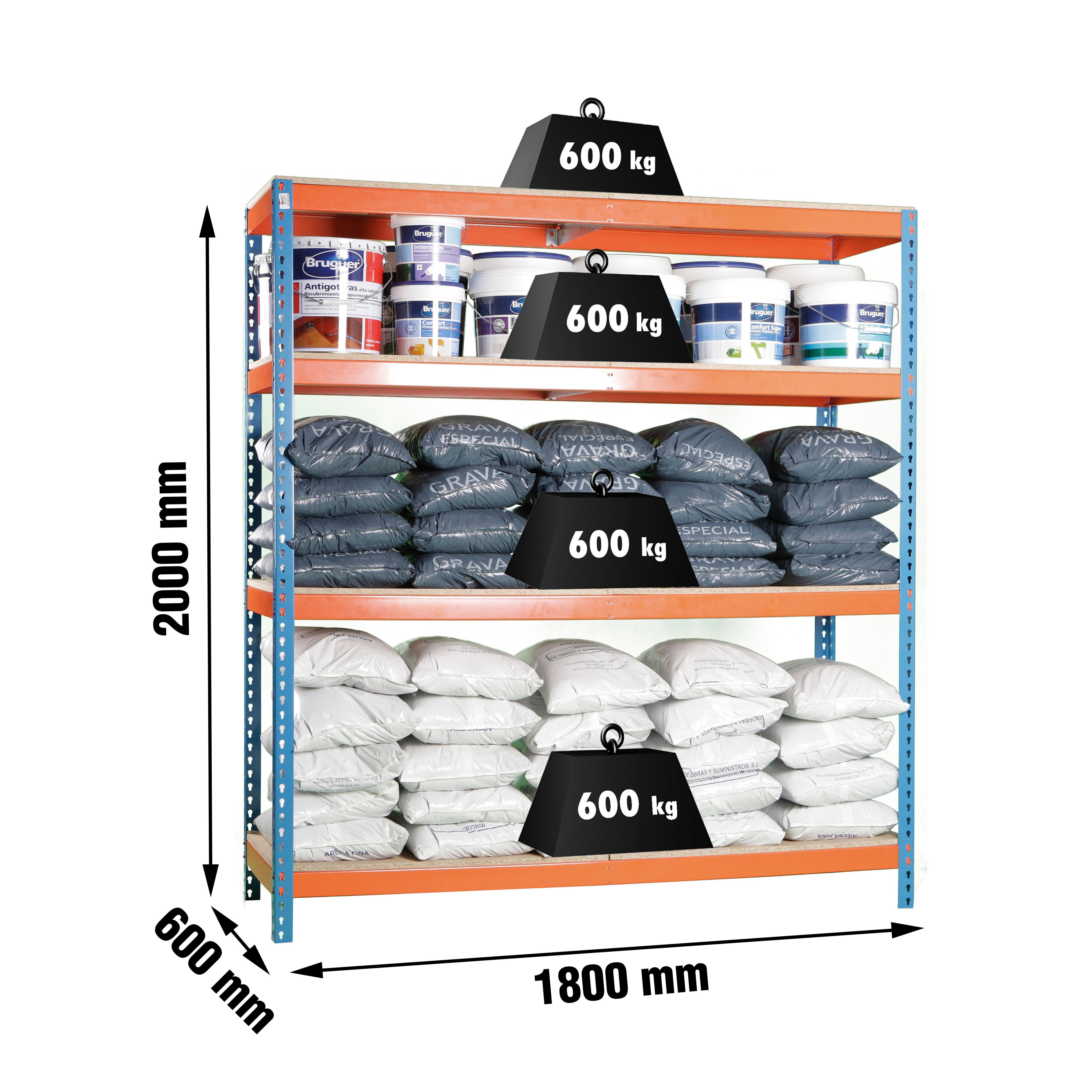 Estantería SIMONRACK Simonforte 1806-4 chipboard azul/naranja/mader