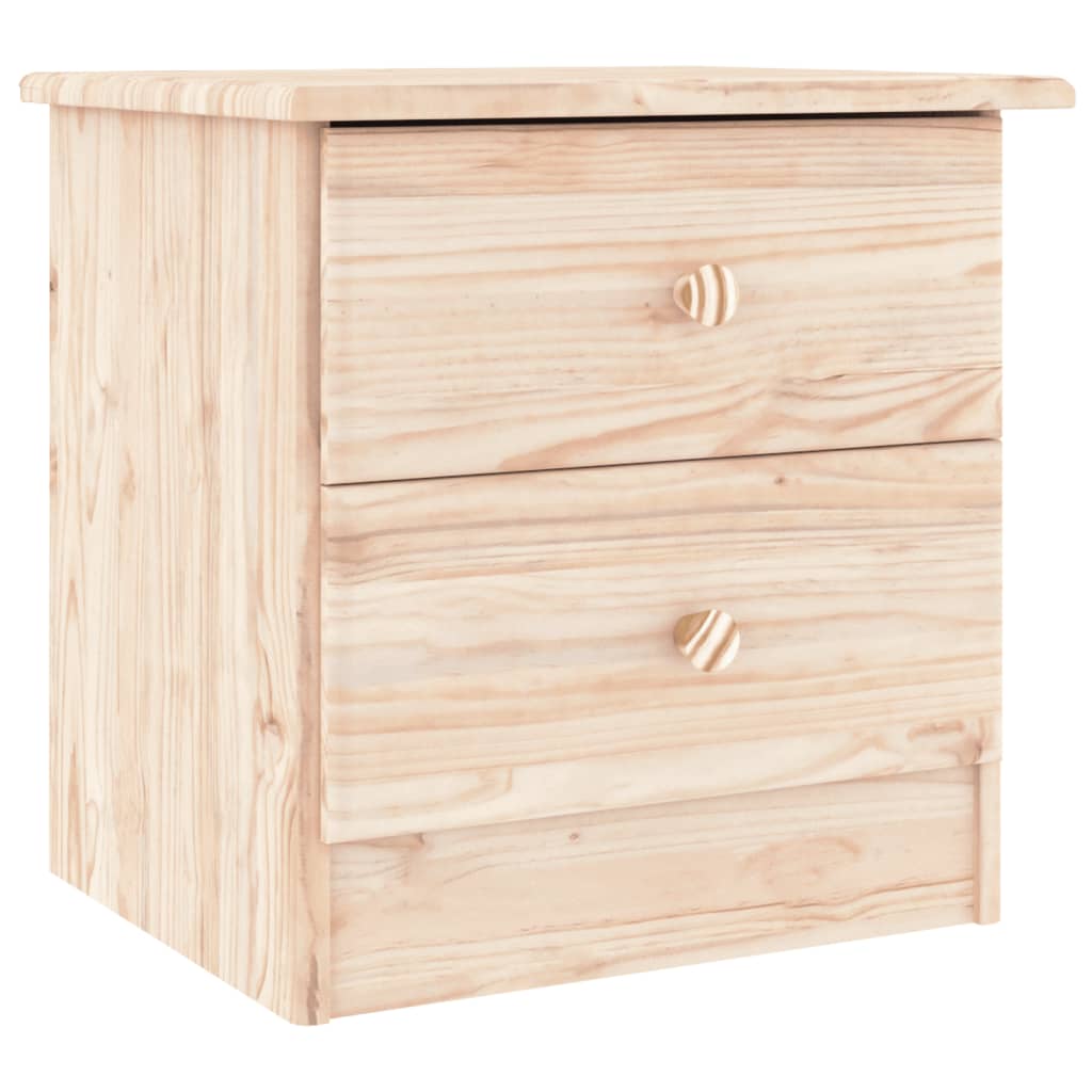 Vidaxl Mesita de Noche ALTA Madera Maciza de Pino 41x35x41 Cm Natural