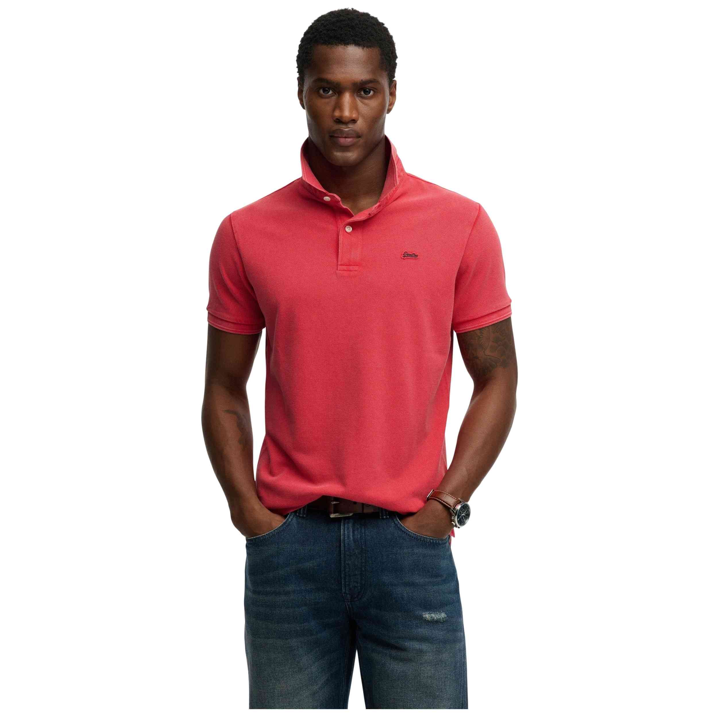 Polo De Manga Corta Superdry modelo M1110452A-FA9 para Hombre en color Rojo