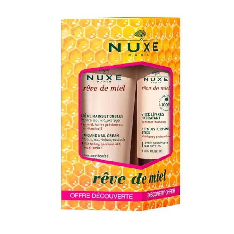 Nuxe - Nuxe Crema de Manos y Uñas Reparadora + Stick de labios Hidratante Reve de Miel