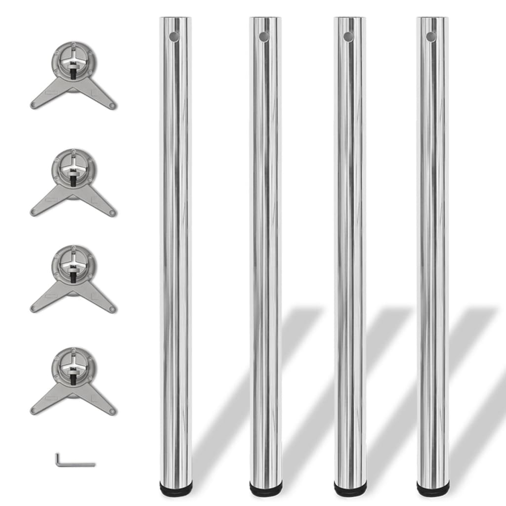 vidaXL 4 Patas de mesa ajustables en alturas 870 mm