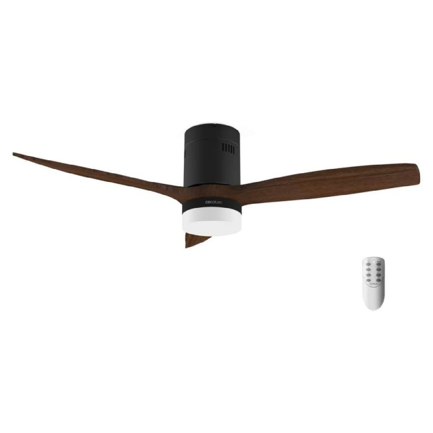 Cecotec Ventilador de Techo con Luz LED Energysilence Aero 5600 Classic Black. 40W, Motor DC, Diámetro 132cm, 3 Aspas, LED 18W