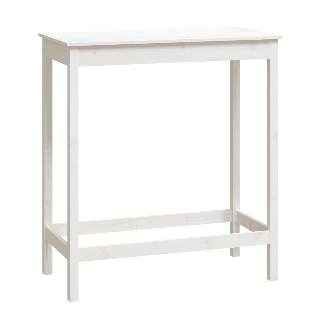 vidaXL Mesa alta de bar madera maciza de pino 100x50x110 cm en color Natural/Blanco | estructura resistente ideal para salón dormitorio o estudio