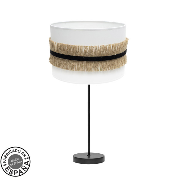FABRILAMP Lámpara de sobremesa Alto Angola 1xe27 Negro/blanco-yute 30d