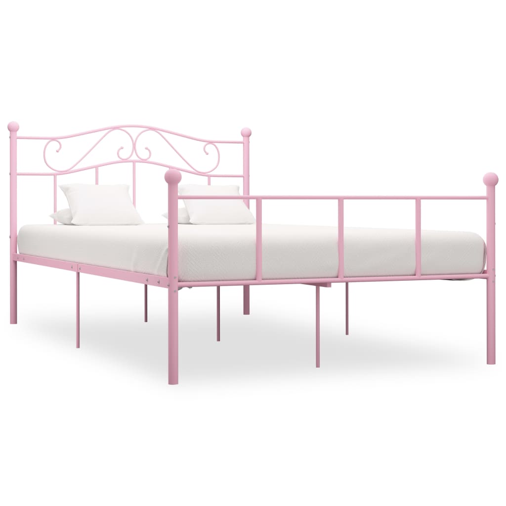 vidaXL Estructura de cama sin colchón metal rosa 140x200 cm