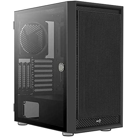 Aerocool GRAPHITEV1, Caja PC ATX, Cristal Templado, Panel Frontal Mesh, Negro