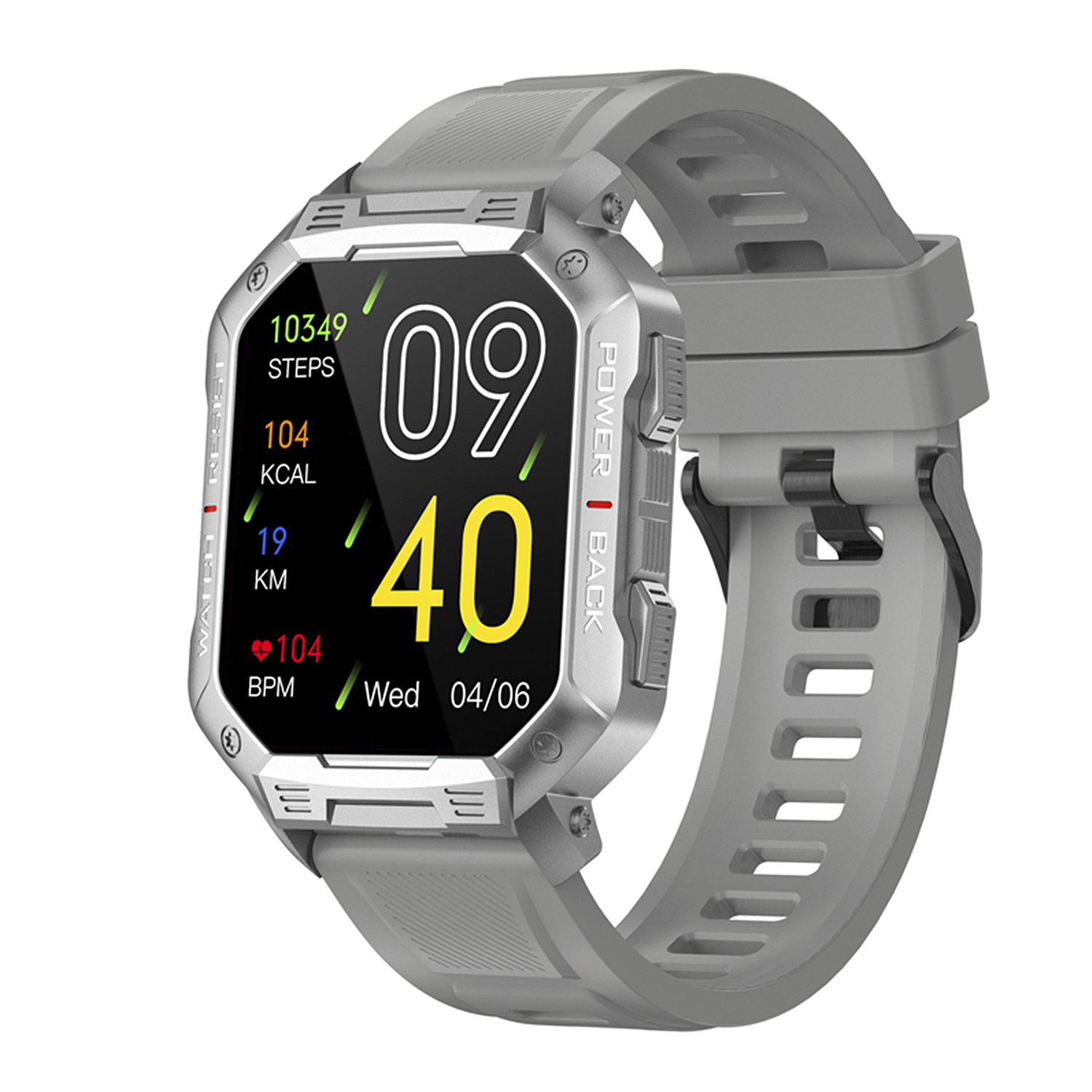 DAM. Smartwatch NX3 outdoor con modos deportivos, medición cardiaco, de tensión y de O2. Batería de 410 mAh. 5x1,3x4,2cm