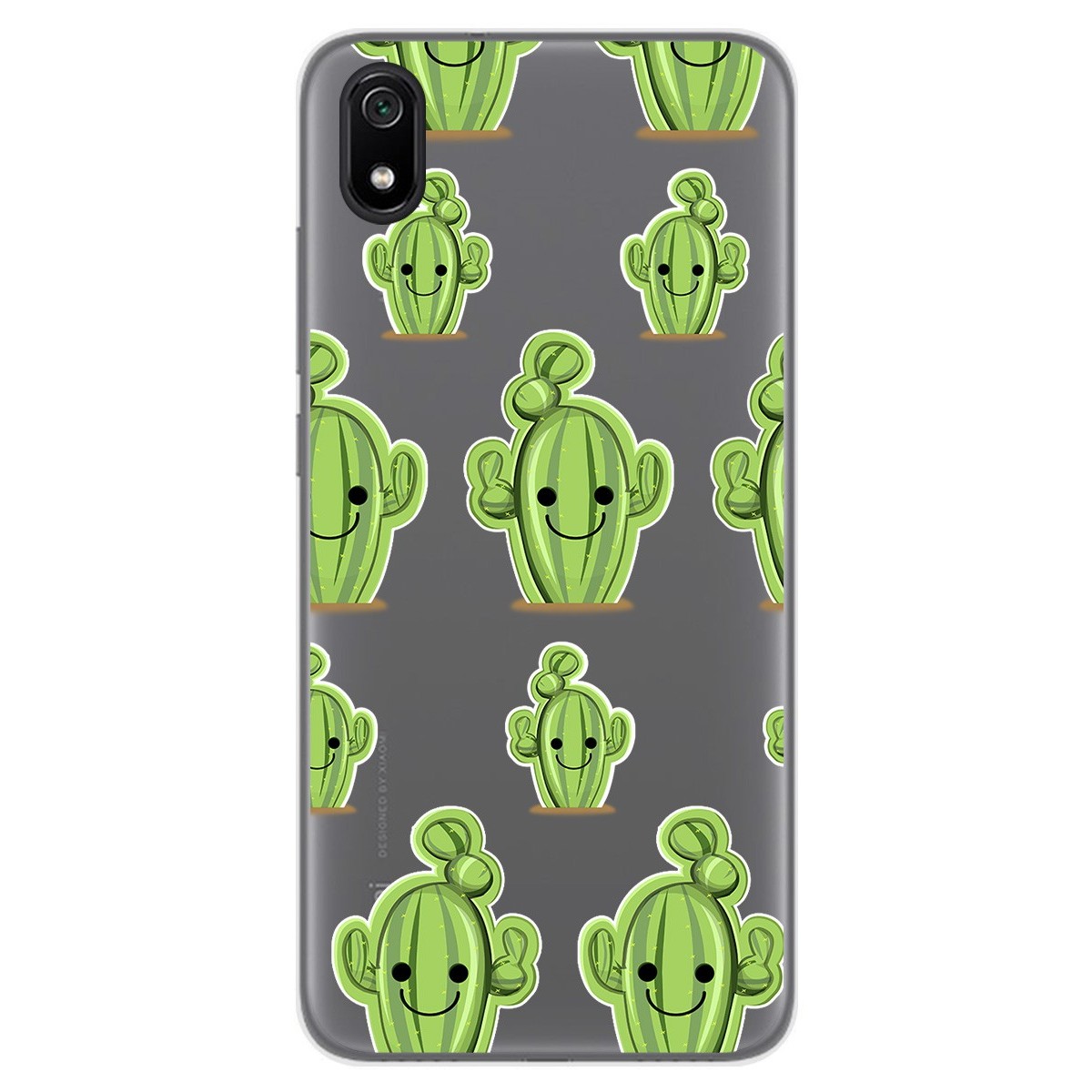 Tumundosmartphone Funda Gel Transparente para Xiaomi Redmi 7A diseño Cactus Dibujos